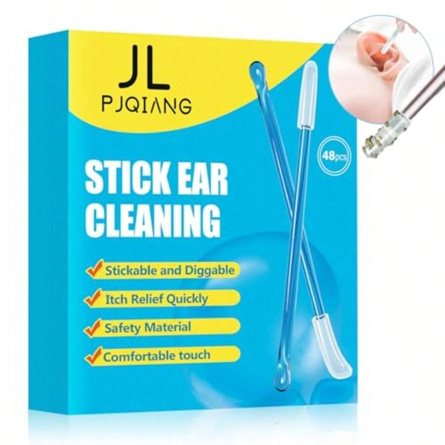 TYUI Ear Wax Removal Tools48-Pack Ear Wax Cleaning Kit Dual-Action: Independent Ear Spoons + Odorless Sticky Ear Sticks Reusable For Adults And - As Pic - View 1