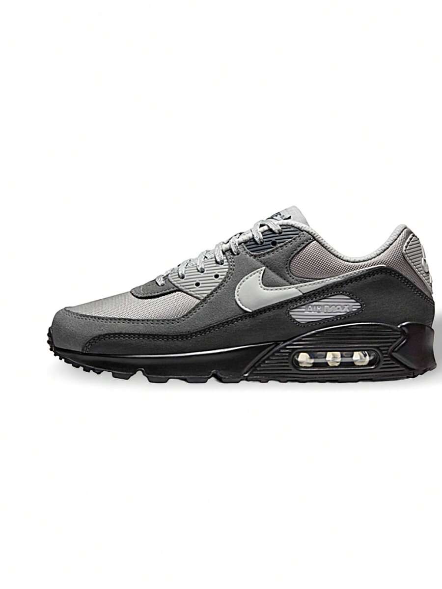 Nike Air Max 90系列青少年运动鞋 透气吸汗 轻便 弹性好 纯色 浅灰 深灰 运动户外日常 HQ3817-001 - 淺灰色/深灰色 - 查看 1