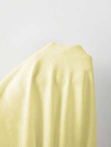 FOR BEAUTY Women's Solid Color Minimalist Round Neck Long Sleeve Knit Sweater, Loose Commuter Style Pullover, New Year Collection - Bright Yellow - View 9