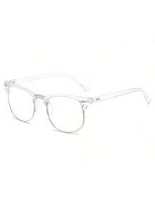 1pc Square Half Frame Personalized Fashion Glasses Casual Shades Accessories - Multicolor - View 15