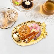 12pcs Golden Dessert Serving Tray Lightweight Break Resistant Multi Purpose Fruit Snack Platter Candy Storage Plate Dried Food - Multicolor - View 9