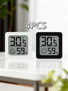 1/2 pezzi Mini termometro igrometro con faccina sorridente, display LCD biadesivo, monitoraggio preciso delle variazioni di temperatura e umidità in ambienti interni/esterni, camera da letto, sala da pranzo, ufficio, terrario per rettili