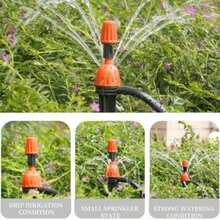 130FT Greenhouse Micro Drip Irrigation Kit Automatic Irrigation System Patio Misting Plant Watering System, Blank Distribution Tubing Hose Adjustable Nozzle Emitters Sprinkler - 黑色 - 查看 5