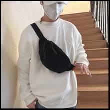 Velvet Waist And Shoulder Bag, Crossbody Style, Women's Fashion, Casual, Sporty, Ideal For Outings, Parties, Lightweight, Comfortable, Everyday Use - 黑色 - 查看 4