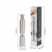 1pc Stainless Steel Manual Pepper Grinder, Creative Design Pepper Mill, Kitchen Tool - Multicolor - View 8