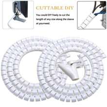2 Meter 8-25mm Cable Spiral Wrap Tidy Cord Wire Banding Loom Storage Organizer PE TV Wire Winding Tube Wire Sleeves