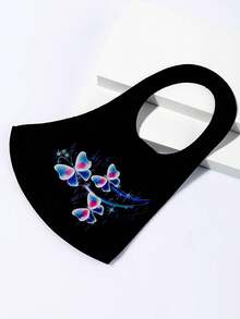 1个可爱蝴蝶印花儿童日常佩戴、圣诞派对、舞会口罩，可爱弹力布口罩，时尚高端优雅口罩，适合女孩和年龄较大的儿童 - 彩色 - 查看 7