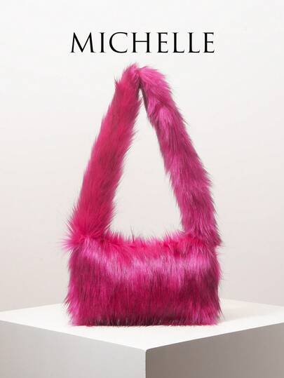 各式毛绒柔软糖果色手提包、单肩包、毛绒钱包、新娘派对包、舞会礼服包、舞会礼服配饰、节日派对包、女士工作包、圣诞包、女士礼物、秋冬季（图案随机）