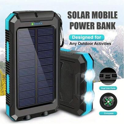[Portable Solar Charger] Fast Charging 36800MAh Solar Charger Power Bank | Portable Charger For All Devices - Durable With Compass,Hiking Buckle And LED Flashlight For Field Operations,Camping,Ideal For Festival Gift,High Quality Solar Phone Charger For Camping Hiking Travel