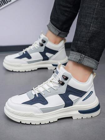 Plus Size Men's Shoes, 2025 New Autumn/Winter Sneakers, Size 47, Soft Sole Mesh Casual Chunky Sneakers