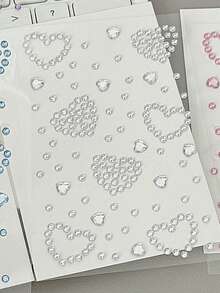 8 Styles Wholesale Cute Mini Butterfly, Heart, Star Shaped Rhinestone Stickers, Suitable For Decorating Scrapbooks, Notebooks, Phone Cases, Face, Strong Adhesiveness, Pink & Blue Color Scheme - Multicolor - View 14