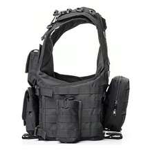 Chaleco Tactico Militar Paintball Airsoft Bolsos Removibles - Negro - Ver 9