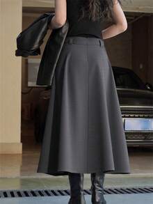 女士新款时尚百搭休闲/办公室通勤褶皱设计，简约纯色高端灰色，优雅休闲，适合通勤、办公室和日常休闲穿着