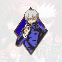 1枚，五条、裕二、宿傩、藤井、七海、惠的高品质金属徽章，珐琅+透明漆+印刷工艺，包包配饰，服装配饰，生日礼物，情侣和闺蜜礼物，生日，旅行纪念品，毕业典礼，派对，圣诞节，万圣节，节日礼物