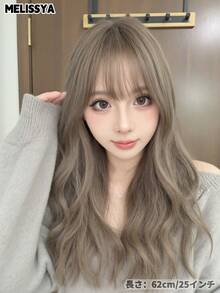 [Domestic Shipping, Next Business Day Delivery Available] MELISSYA Khaki Beige Wig (With Bangs) / Ultra-Lightweight Wig / Soft And Airy Texture | Recommended For Hat Coordination, Gyaru Style With A Lightweight And Stress-Free Wear / Heat-Resistant Synthetic Hair, Women's, Beginner-Friendly, Perfect For Everyday Wear, Parties, And Cosplay, Rose Net Cap (Adjustable), Smooth And Versatile Styles | Undetectable | Natural | Women's | Stylish | Cute Wig | Everyday Use | Straight Wig | Full Wig | Breathable | Cute For Adults | Fashion Wig | Layered Cut | Layered Wig - 卡其色 - 查看 1