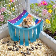 Small Pet Hideaway House, Hanging Corner Hideout For Small Animals, Cozy Corner Pet Hammock Tent, Washable Play & Resting Habitat For Hamsters, Ferrets, Squirrels, Sugar Gliders, Chinchillas, Rabbits, Hedgehogs (Exclusive Pattern) - Multicolor - View 55