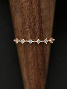 BALMORA 1 件装时尚简约 S925 纯银镶嵌精美锆石戒指，女士礼物