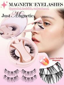 MAANGE 1 Set di Ciglia Magnetiche Senza Colla e Struccante - Include molletta Magnetiche, Ciglia Finte in Mink Naturali Riutilizzabili, Portatile, Comodo da Indossare con Magneti Forti, Impermeabile e Anti-Sudore, Design Allungato per Valorizzare gli Occhi, Ideale per Viaggi, Vacanze, Spiaggia, Campeggio, Ritorno a Scuola - Ciglia naturali - Visualizzare 9