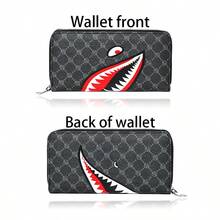 New Multi-Compartment European And American Fashion Wallet, PU Anti-Wear Clutch Bag, Men Large Capacity Multi-Card Slot Zipper Handbag - Black - View 6