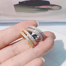 1 Set Sparkling Bangle & Ring Set, Elegant Design, Suitable For Daily Wear, Great Gift For Girlfriend - Multicolor - View 2