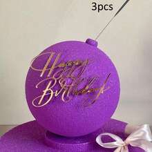 1 件/3 件/6 件/12 件金色亚克力创意生日快乐蛋糕装饰适用于生日派对 DIY 蛋糕甜点烘焙装饰用品（不含皇冠） - 彩色 - 查看 20