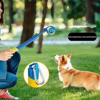 2pcs/3pcs Pet Dog Ball Thrower, Tennis Ball Fetch Thrower For Dogs, Dog Ball Launcher Toy For Medium & Large Dog, Upgraded Soft And Comfortable Tennis Fetch Handle, Dog Spherical Toy