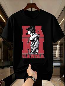 Baki Hanma Anime Manga T-Shirt Made Of Quality Fabric, Comfortable Fit, Casual, Unique Graphic Print. - màu đen - Xem 2