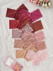 10 件/包女士蕾丝性感舒适内衣，简约休闲日常穿着 - 彩色 - 查看 3