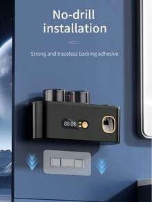 1 件装智能牙刷消毒器，带牙膏分配器，壁挂式牙刷架，USB 充电式牙刷消毒器，牙刷架兼消毒器，5 槽牙刷收纳架，2 个漱口杯，无需钻孔，浴室配件，家居装饰，返校季好物