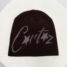 1pc Autumn/Winter American Hip Hop Graffiti Cruise Five-Pointed Star Letter Knit Beanie Hat, Warm Street Style Casual Ski Cap Men Winter Head - Multicolor - View 13