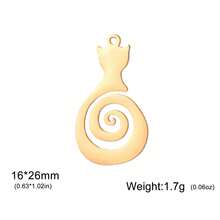 AMAXER 1个不锈钢简约可爱猫咪吊坠，是制作珠宝、手链、项链、送给朋友、情侣、同学的完美礼物。 - 動物系列 - 查看 19