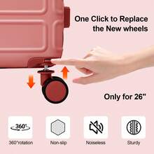 AAIVV 4-Piece Expandable Luggage, ABS Travel Luggage Set With Dual Spinner Wheels, TSA Lock Hard Shell Durable Travel Bag Luggage Set (13/20/26/28 Inch) Is Suitable For Everyone's Travel Needs - 玫瑰金 - 查看 6