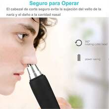 1 pieza Recortador de vellos nasales eléctrico portátil unisex Afeitadora de vello nasal y de orejas para hombres - Recortadora de vello nasal eléctrica con USB para mujeres - Pinza nasal depiladora indolora para cejas y rostro, Regalo para el Día del Padre Recortador eléctrico portátil para vello nasal y auditivo. Recortador facial profesional sin dolor para cejas, sin cable, unisex. Recortador eléctrico de vellos nasales, apto para vellos de la nariz y orejas, afeitadora de vellos nasales para mujeres y hombres, dispositivo de depilación indolora para cejas y rostro. - Negro - Ver 11