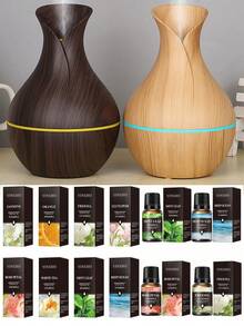 Difusor de aroma portátil vintage, humidificador en forma de jarrón de flores mini, humidificador de aire acondicionado de coche USB creativo, humidificador compacto con aceites esenciales solubles en agua para el hogar, dormitorio, coche, disponible en jazmín, rosa, sándalo, lavanda, limón y talla grande de 10 fragancias - Multicolor - Ver 5