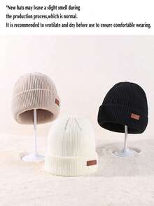 3PCS Thick Small Version Of Wool Hat Winter Knitted Hat Solid Color Joker Warm Cycling Men's And Women's Winter Hat, Suitable For Daily Wear. - 3pcs - View 3