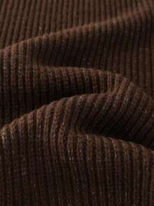 Men's Casual Solid Color Stand Collar Long Sleeve Sweater, Versatile For Autumn/Winter - Brown - View 7