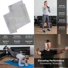THERABAND Bandas de Resistencia de látex Profesionales, Banda elástica Individual de 6 pies como Equipo de Ejercicio, Terapia física, Pilates, Entrenamientos en casa, 6 pies, múltiples Colores y(Plata - Superpesado - Nivel avanzado 2 6 Foot) - Multicolor - Ver 1