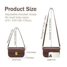 Bolso bandolera de piel suave para mujer, con correa de hombro ajustable y desmontable, y asa superior. Confeccionado en piel de alta calidad con finos detalles. Ideal para estudiar, para el tiempo  para viajes de negocios. Resistente y fácil de cuidar. - Café - Ver 2