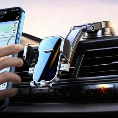 1 Giá đỡ điện thoại gắn cửa gió ô tô mới, khóa tự động, đế hút chân không, tương thích với iPhone, điện thoại Android, quà tặng sinh nhật, gia đình, bạn bè cho phụ kiện ô tô mùa hè, giá đỡ điện thoại ô tô