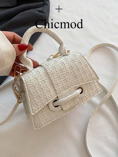 Drawstring Statement Lock Chic Casual Single Room Hand-Worn Small Square BagSuitable For Shopping, Wallet, Shopping, Young Women, College Students, Newcomers, White-Collar Workers. Very Suitable For Office, College, Work, Business, Commuting, Outdoor Activities, Travel And Outings