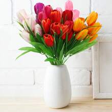 1 ramo de tulipanes artificiales - Rojo - Ver 4