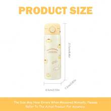 Vaso Miniso Cute Sanrio con tapa mágica, taza Kawaii de 500ml, a prueba de fugas y con retención de calor - Amarillo - Amarillo - Ver 5