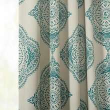 HPD Half Price Drapes - Cortinas de oscurecimiento de habitación con Estampado geométrico para Sala de Estar y recámara, 50 Pulgadas de Ancho x 96 Pulgadas de Largo, (1 Panel),(Henna Teal 127An x 213.4Al cm (1 Paneles)) - Multicolor - Ver 8