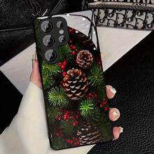 Funda de Teléfono de Vidrio Navideña para iPhone 17air/16E/15/14/13/12/11 Plus, Pro, Promax, X/XS/XR/XSMAX, para Samsung Galaxy A03/A03S/A05S/A06/A07/A11/A12/A13/A14/A15/A16/A17/A22/A22/A23/A26/A31/A32/A34/A35/A36/A52/A53/A73, S21/S22/S23/S24/S25 Plus, Ultra, Funda de Vidrio Reflectante, Buena Agarre, Protección de Borde Suave, Adecuada para Hombres y Mujeres - Negro - Ver 6