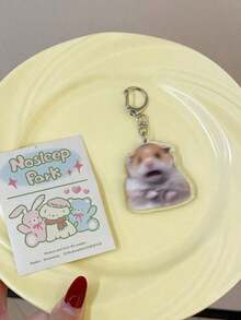 1pc New Acrylic Funny Lovely Hamster Cute Animals Theme Keychain Pendant, Yeah Hamster, Sweet Potato Hamster, Bag Accessories, School Bag Accessories, Purse Pendant. Everyday Bag Accessory, Bag Charm, Lanyard, Holder. Boyfriends, Girlfriends, Family Members, Doctors, Nurses, Party Gifts, Cell Phone Decorations, And More. Car Accessories Cartoon Animal Goth Y2k Bag Lanyards With Id Holder Car Accessories Bag Charms - 彩色 - 查看 7