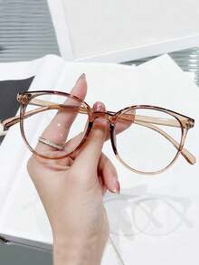 1副女士黑色椭圆形塑料时尚无度数防蓝光眼镜，美式风格，适合日常办公和大学使用，透明眼镜配件，电脑阅读游戏电视手机。 - 彩色 - 查看 11