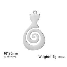 AMAXER 1个不锈钢简约可爱猫咪吊坠，是制作珠宝、手链、项链、送给朋友、情侣、同学的完美礼物。 - 動物系列 - 查看 17