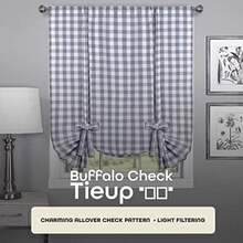 Achim Home Decor - Par de Cortinas de Ventana fruncidas a Cuadros, 72 Pulgadas de Ancho, 63 Pulgadas de Largo, Cuadros es y Blancos, Cortinas de Campo filtrantes de luz para recámara, Sala de(Gris 106.7An x 160Al cm (1 Paneles)) - Multicolor - Ver 2