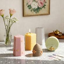 قالب سيليكون أسطواني ثلاثي الأبعاد على شكل خلية نحل، مناسب لشمع النحل، الصابون، الجبس، العطور، والحرف اليدوية DIY - متعدد الألوان - مشاهدة 6