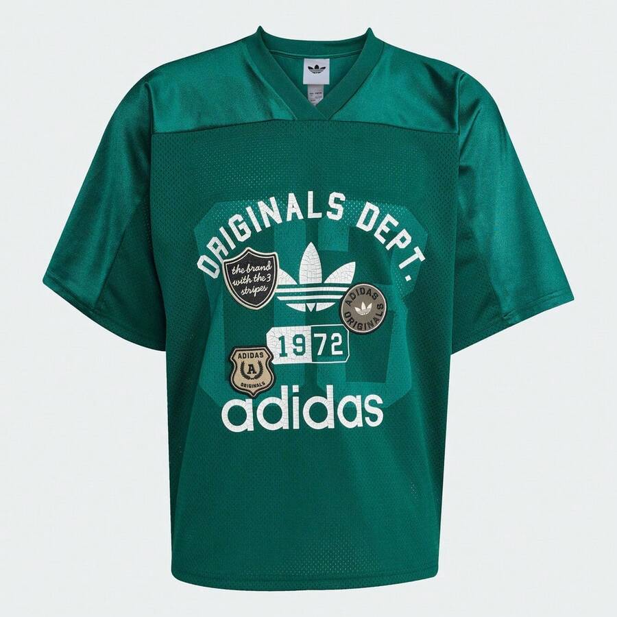 Adidas Originals Men's OG JERSEY Short Sleeve T-Shirt, Knit Collar-Less Tee TKD6251 - Green - View 1